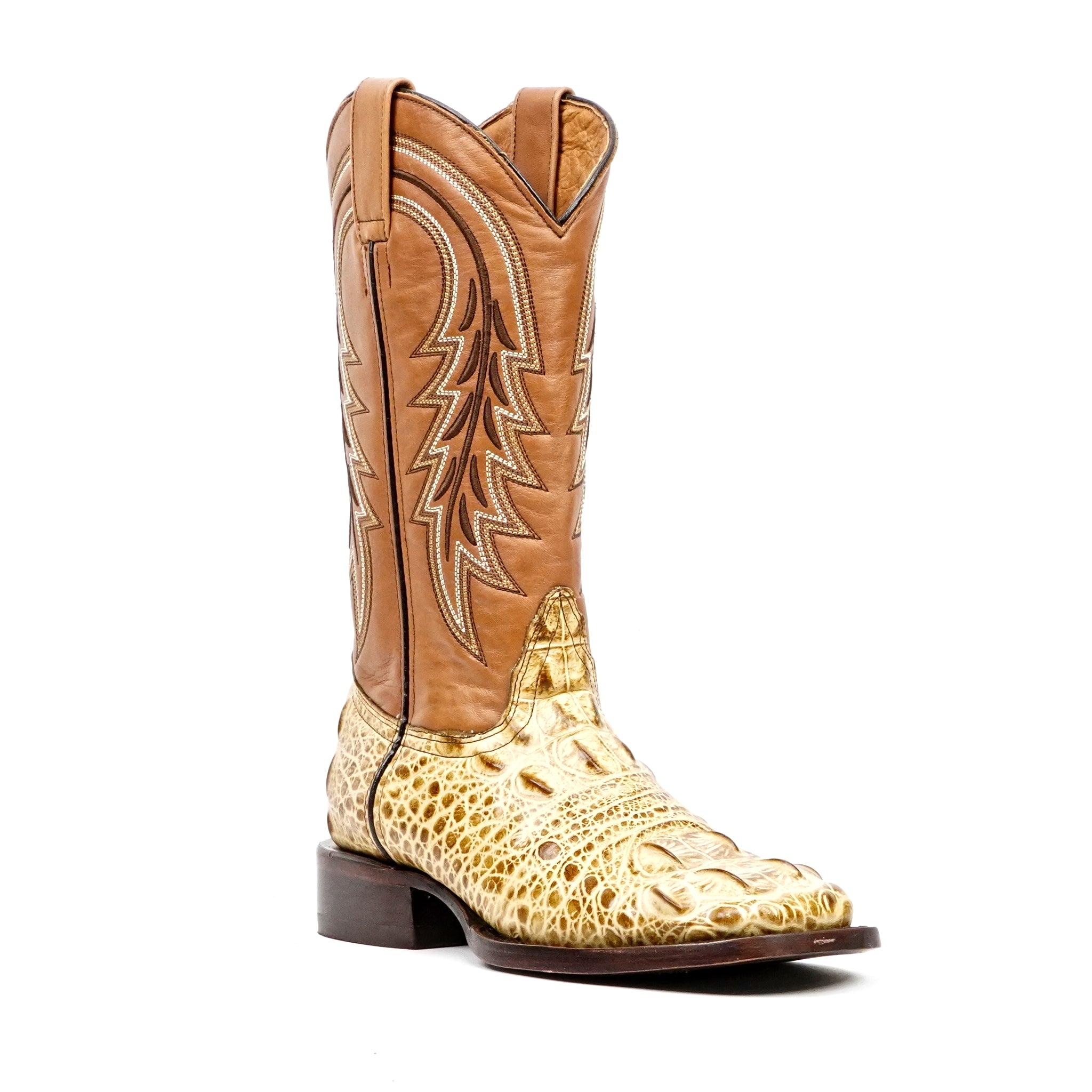 Alligator Head Orix Boots - Embossed Leather - Square Toe (E950)