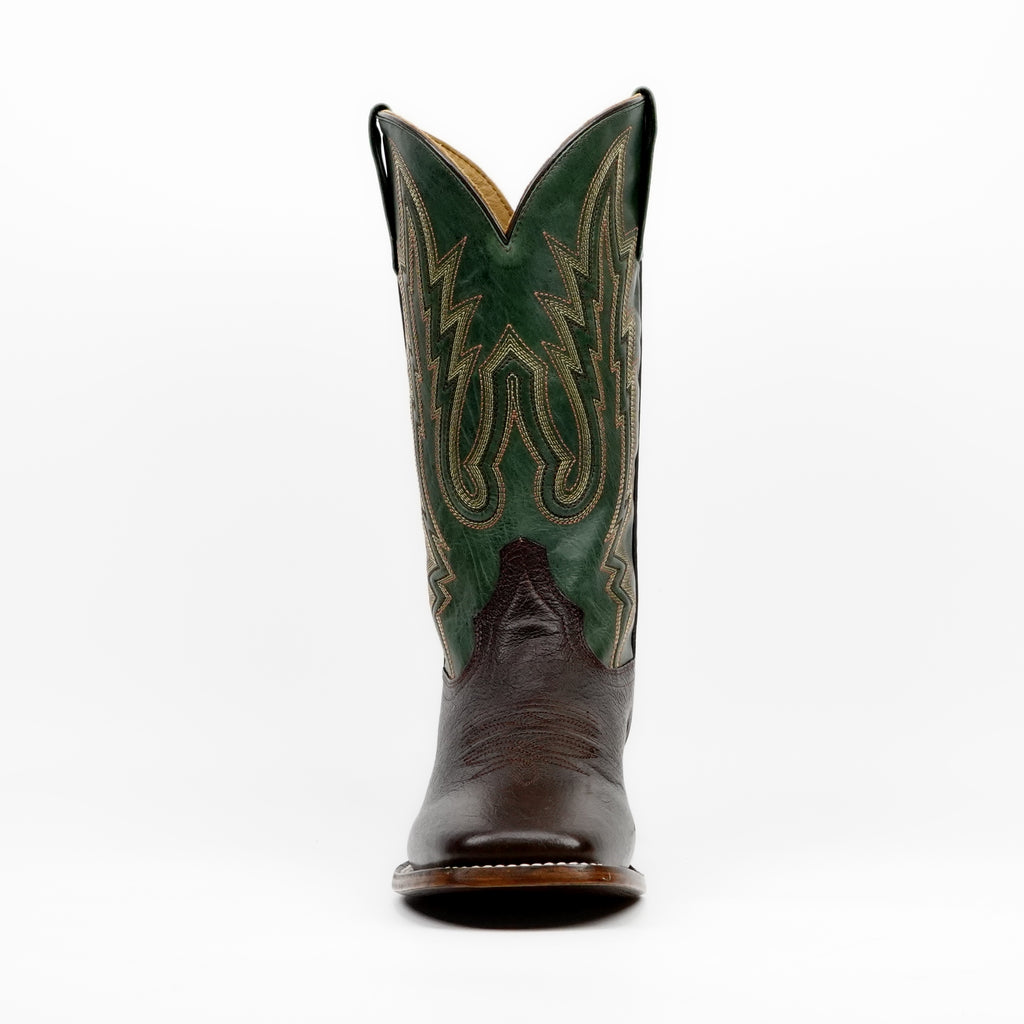 Shrunken Calf Cowboy Boots - Chocolate - Square Toe (TS083)