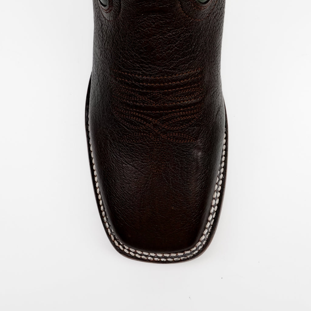 Shrunken Calf Cowboy Boots - Chocolate - Square Toe (TS083)