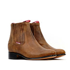 Rustic Honey Ankle Boots - Round Toe (E500)