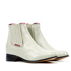 White Nappa Ankle Boots - Round Toe (E500)