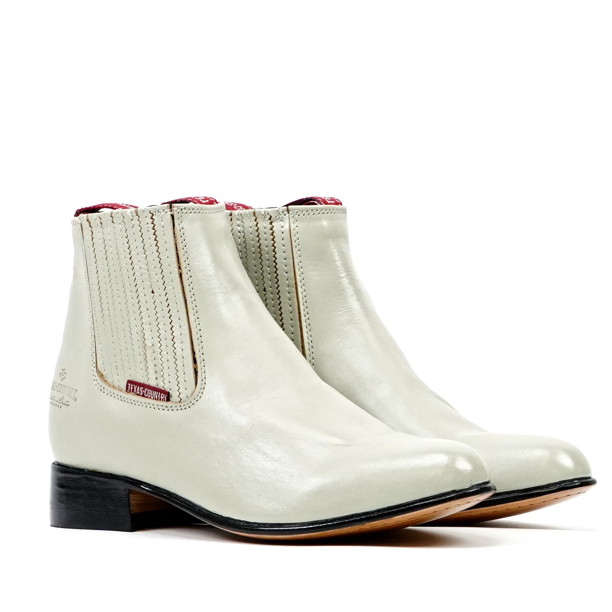 White Nappa Ankle Boots - Round Toe (E500)