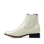 White Nappa Ankle Boots - Round Toe (E500)