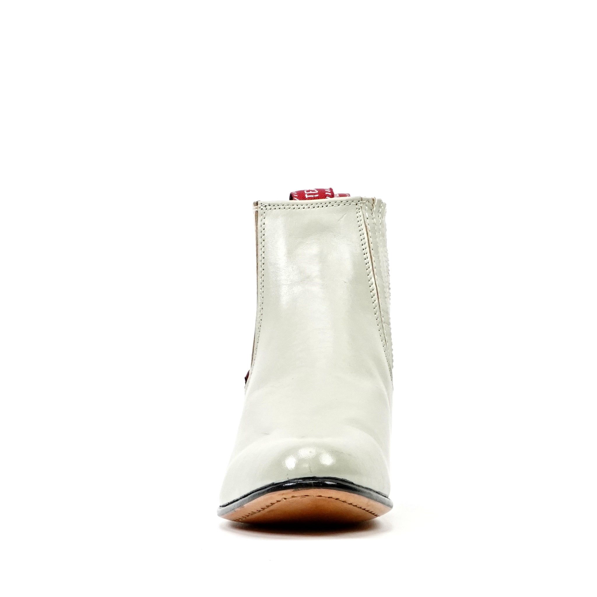 White Nappa Ankle Boots - Round Toe (E500)