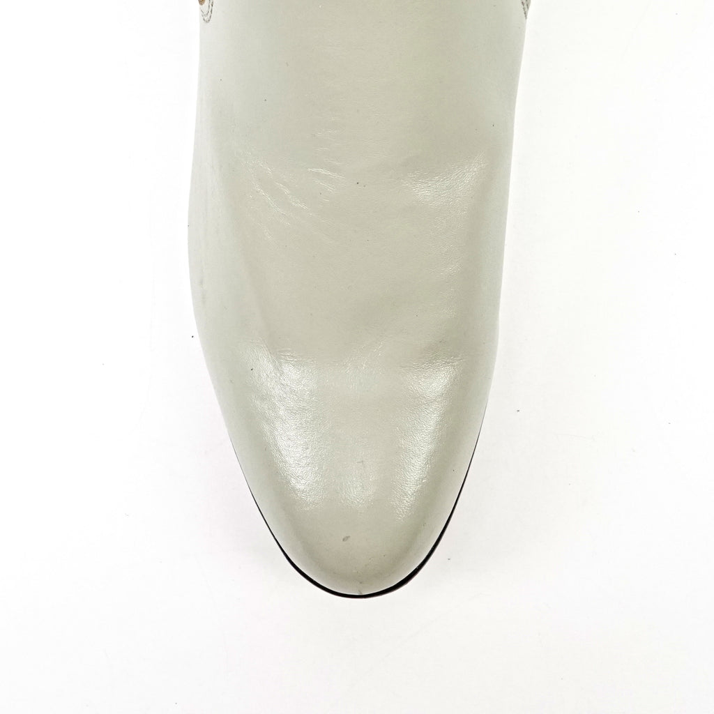 White Nappa Ankle Boots - Round Toe (E500)