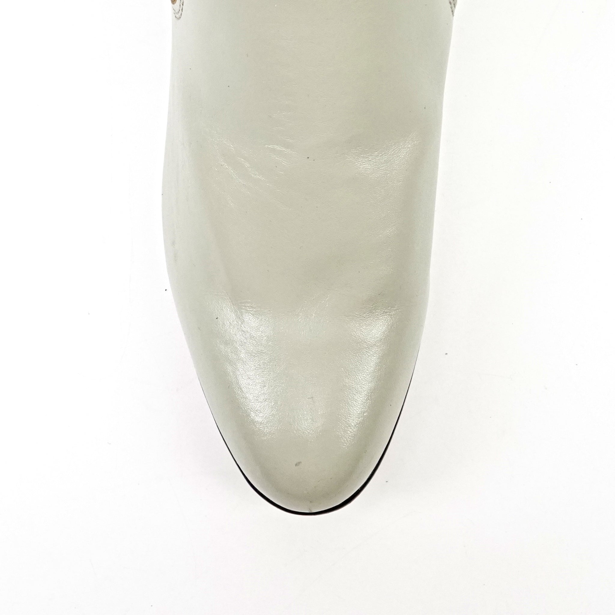 White Nappa Ankle Boots - Round Toe (E500)
