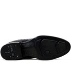Black Snake Ankle Boots - Embossed Leather - Roper Toe (E955)