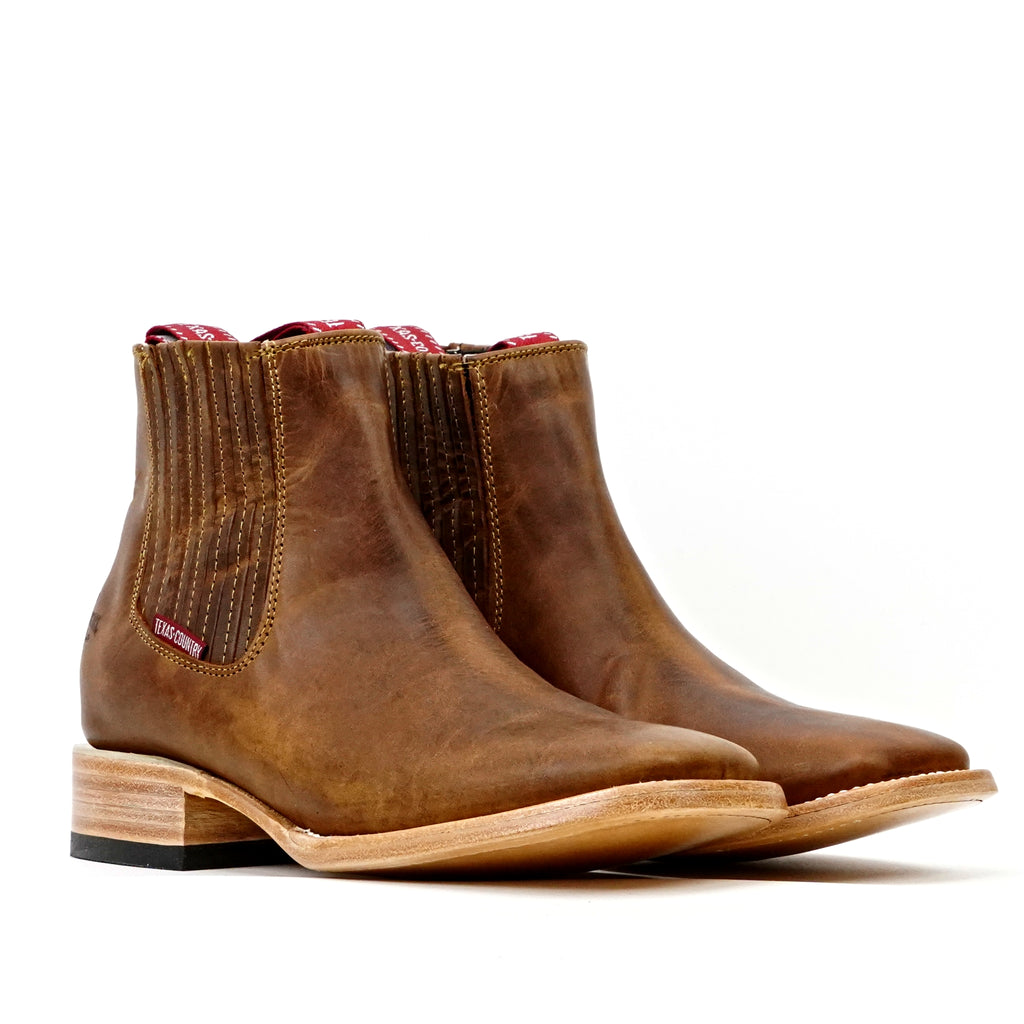 Rustic Honey Ankle Boots - Square Toe (E1200)