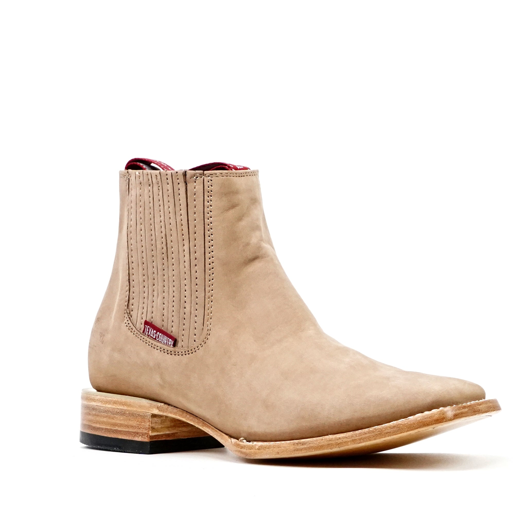 Nubuck Sand Ankle Boots - Square Toe (E1200)