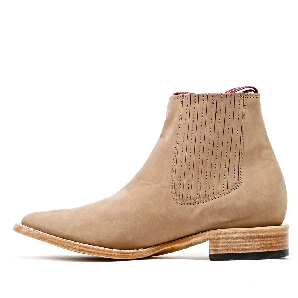 Nubuck Sand Ankle Boots - Square Toe (E1200)