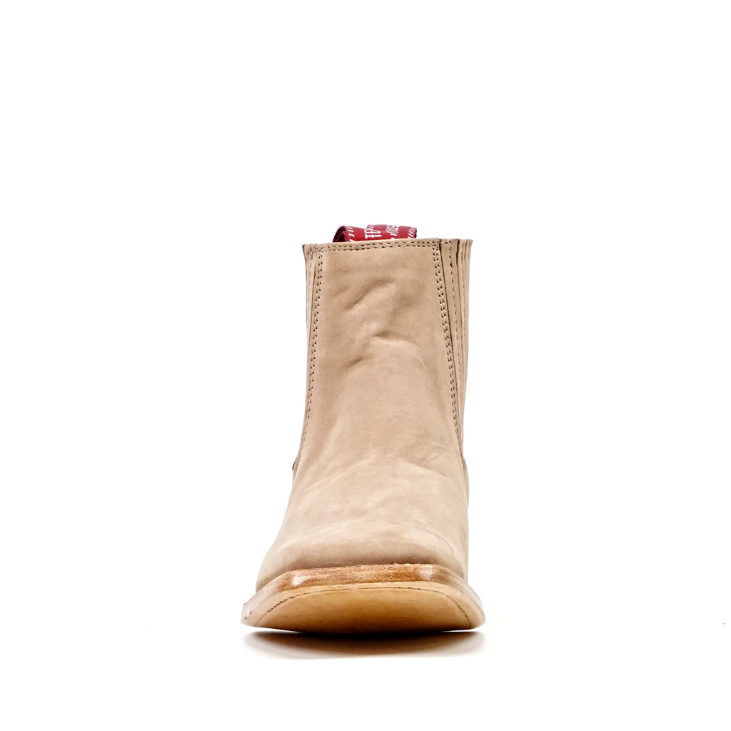 Nubuck Sand Ankle Boots - Square Toe (E1200)