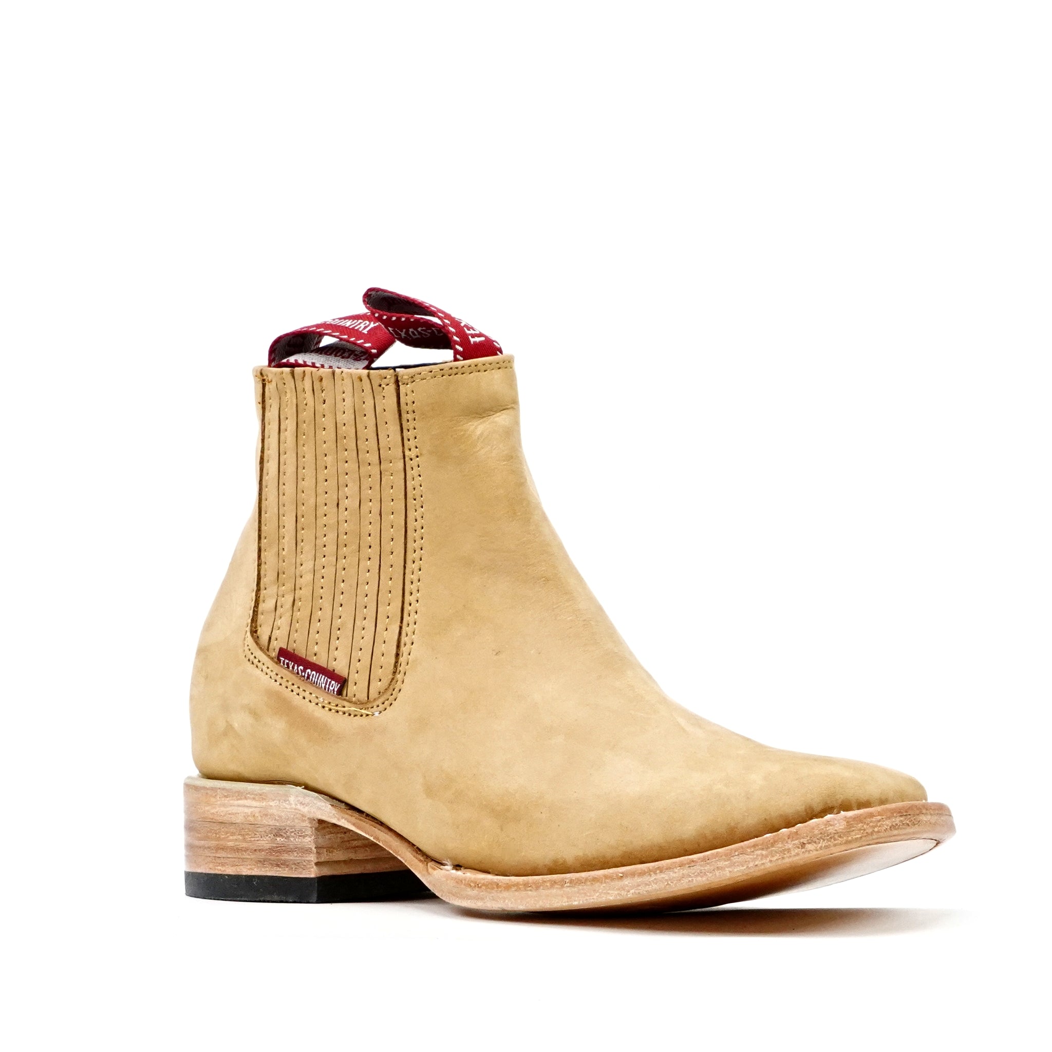 Botines - Nubuck Tan - Punta Cuadrada (E1200)