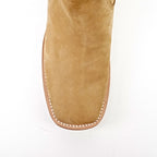 Botines - Nubuck Tan - Punta Cuadrada (E1200)