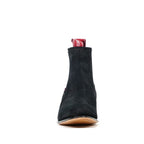 Nubuck Black Ankle Boots - Round Toe (E800)