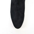 Nubuck Black Ankle Boots - Round Toe (E800)