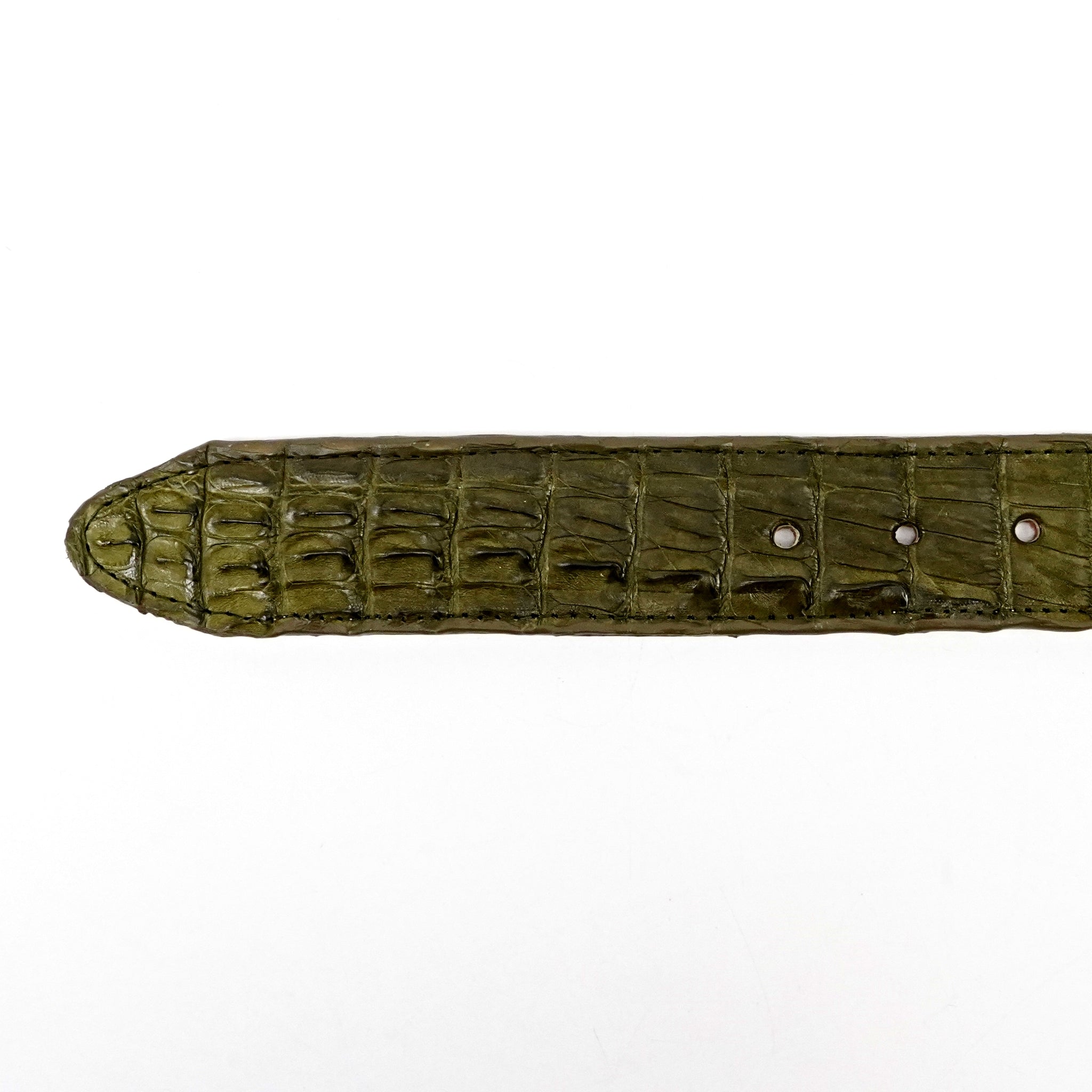 Exotic Full Quilt Caiman Belt - Agave (C028)
