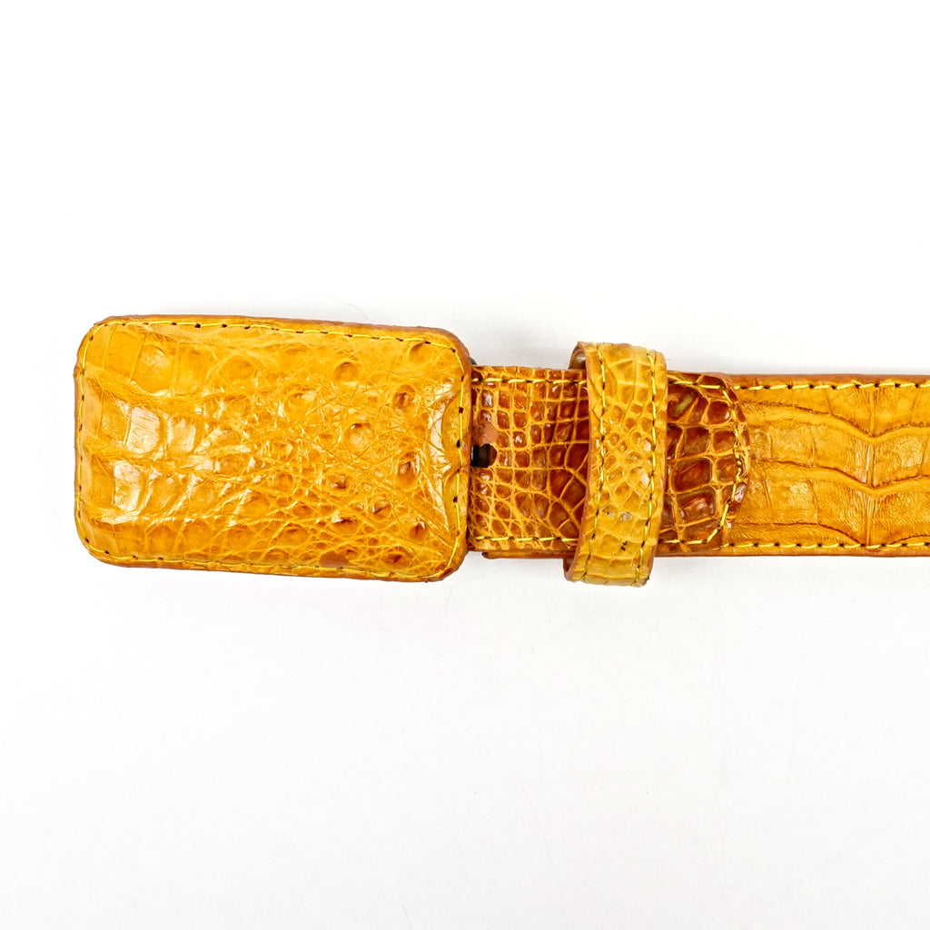 Cinturón exótico de caimán de cuero completo - Buttercup (C-001)