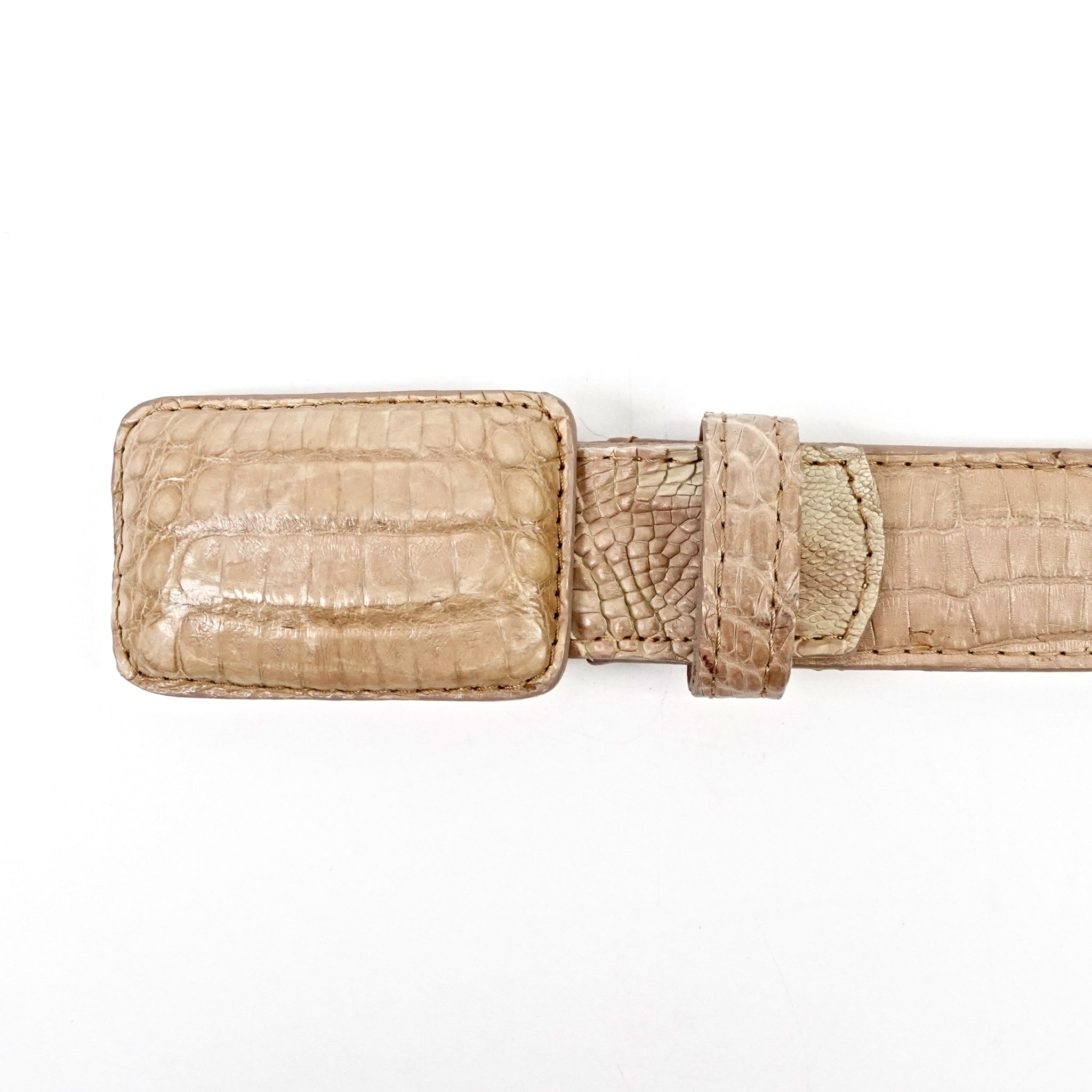 Exotic Full Quilt Caiman Belt - Orix (C-001) - Gomez Western Wear