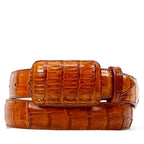 Exotic Full Quilt Alligator Belt - Brandy (C-001)