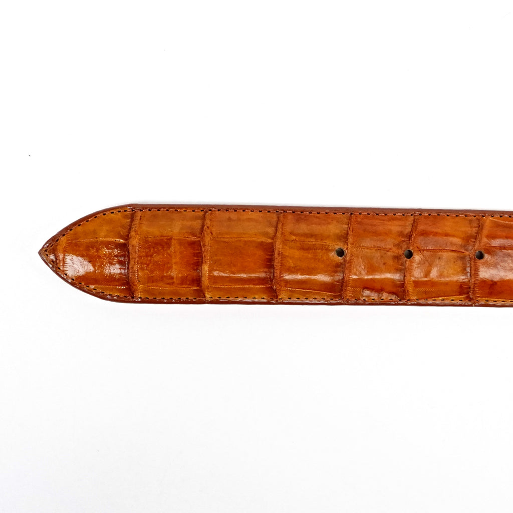 Exotic Full Quilt Alligator Belt - Brandy (C-001)