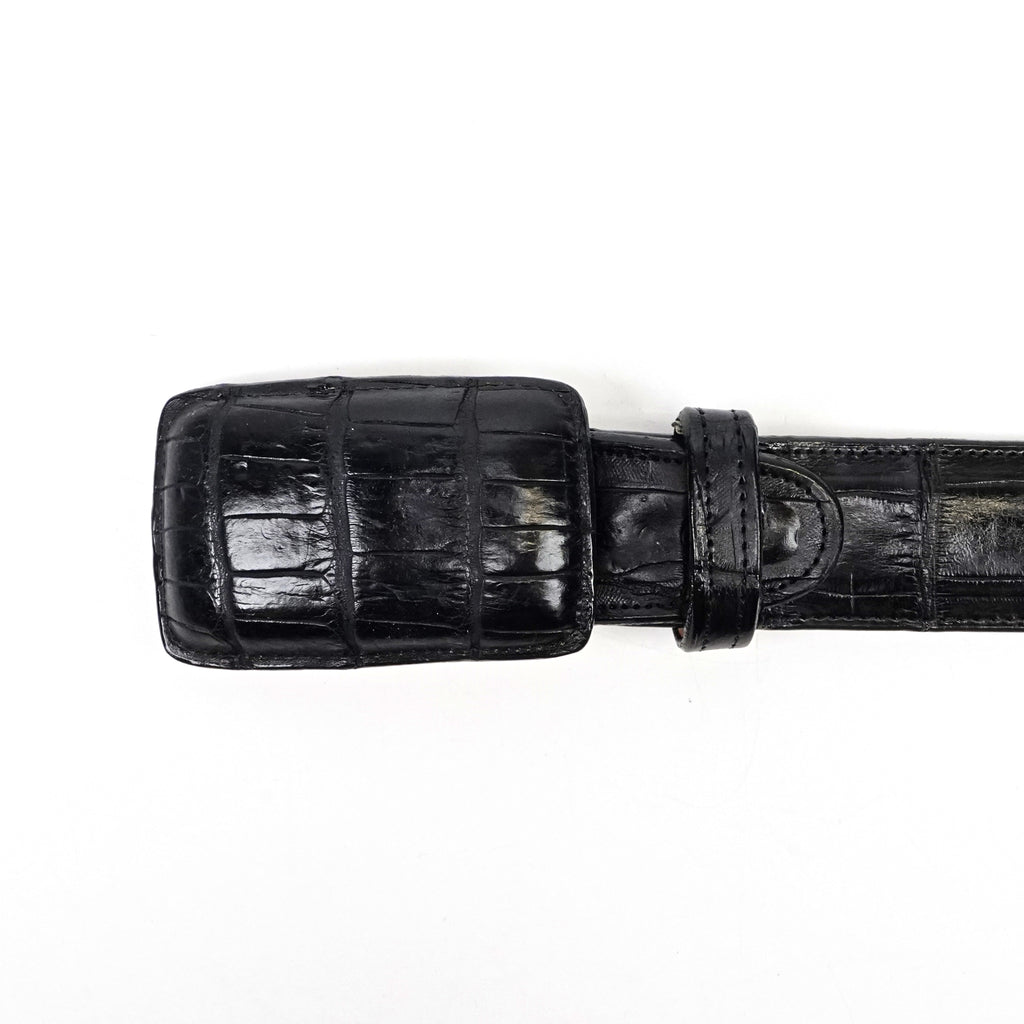 Exotic Full Quilt Alligator Belt - Black (C-001)