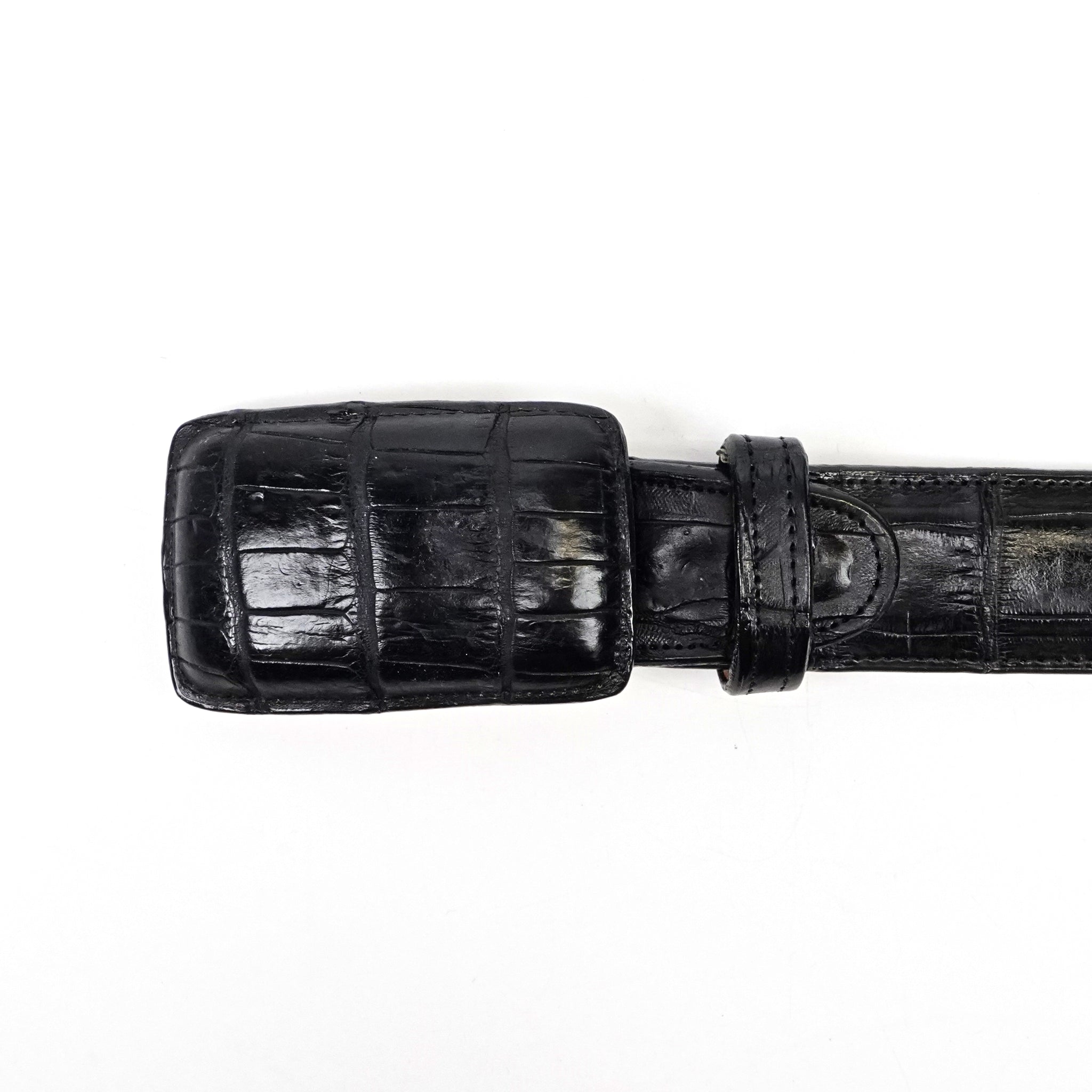 Exotic Full Quilt Alligator Belt - Black (C-001)