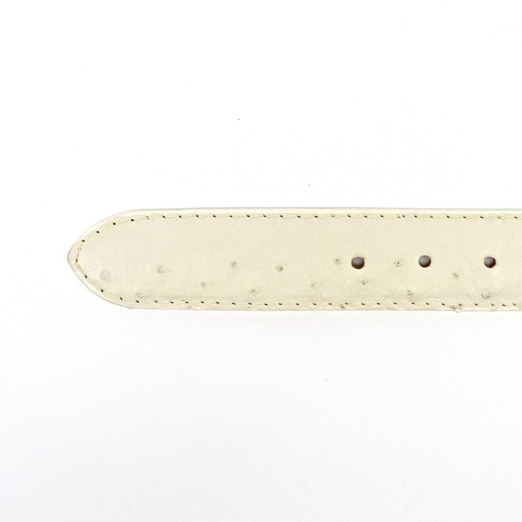 Exotic Full Quilt Ostrich Belt - Bone (C-028)