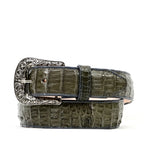 Exotic Full Quilt Caiman Belt - Gray (C-028)