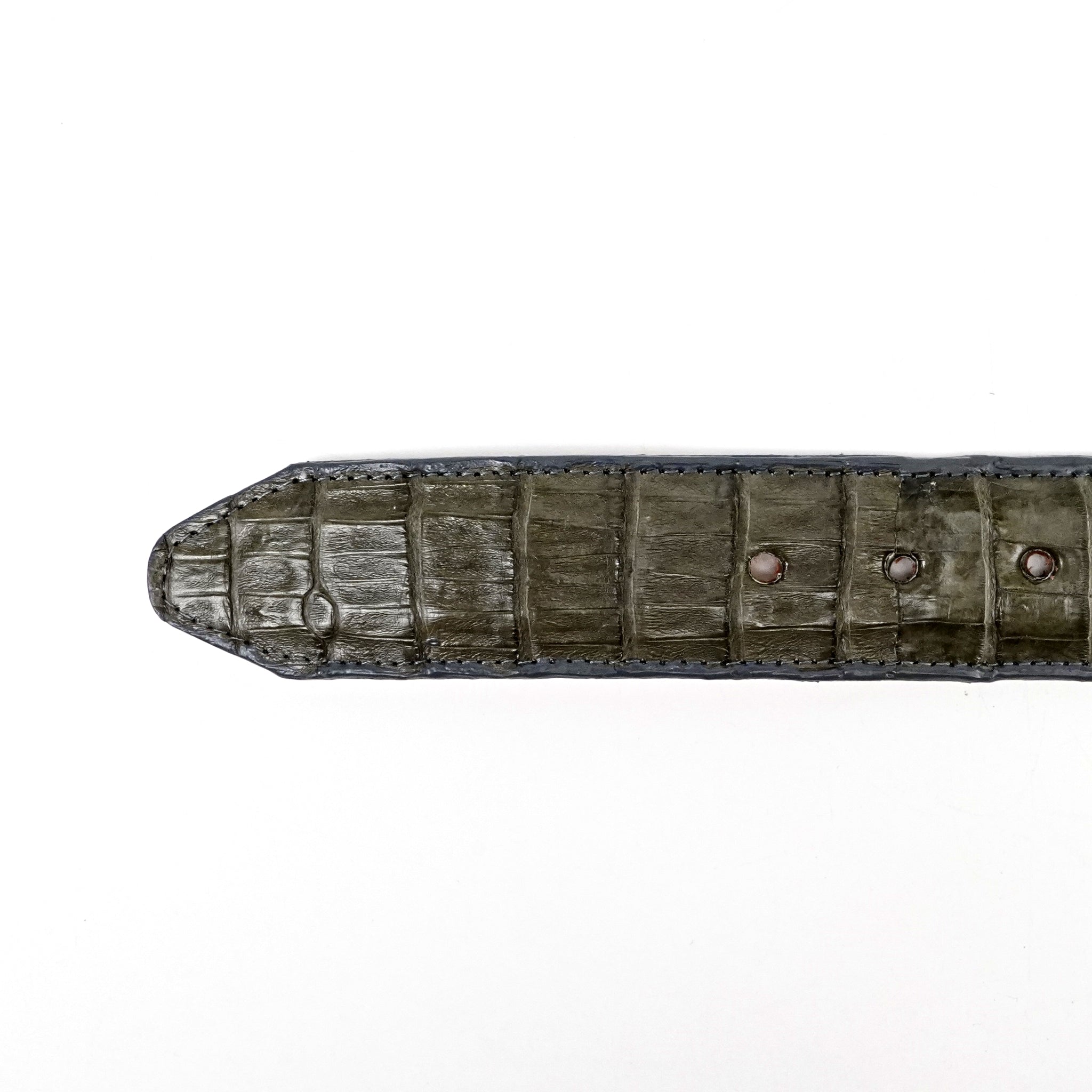 Exotic Full Quilt Caiman Belt - Gray (C-028)