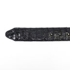Exotic Full Quilt Caiman Belt - Black (C-028)
