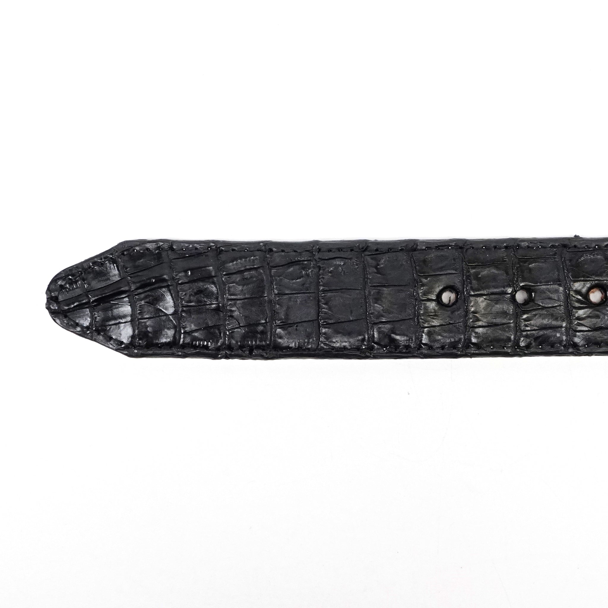 Exotic Full Quilt Caiman Belt - Black (C-028)