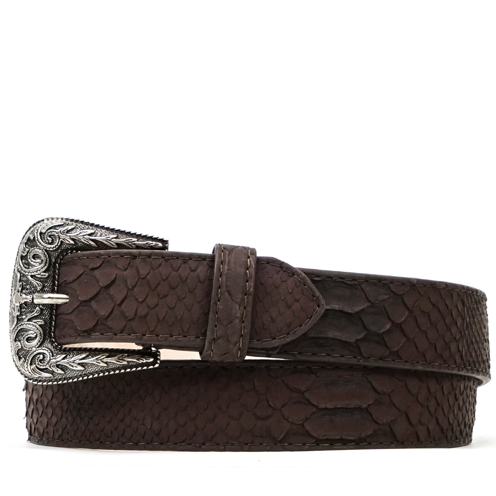 Exotic Full Quilt Python Belt - Matte Brown (C-028)