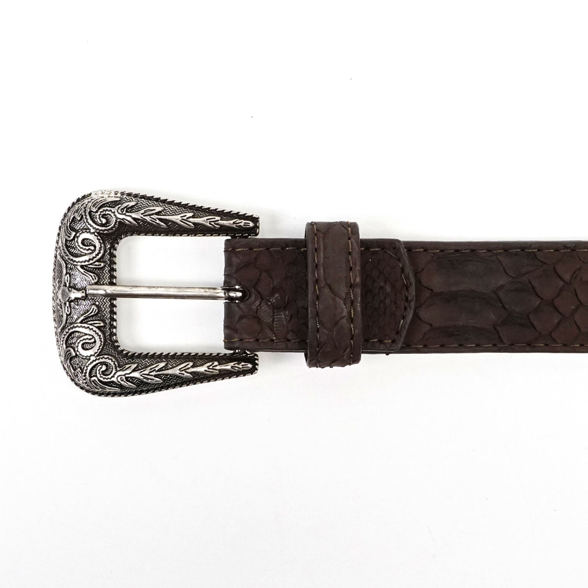 Exotic Full Quilt Python Belt - Matte Brown (C-028)