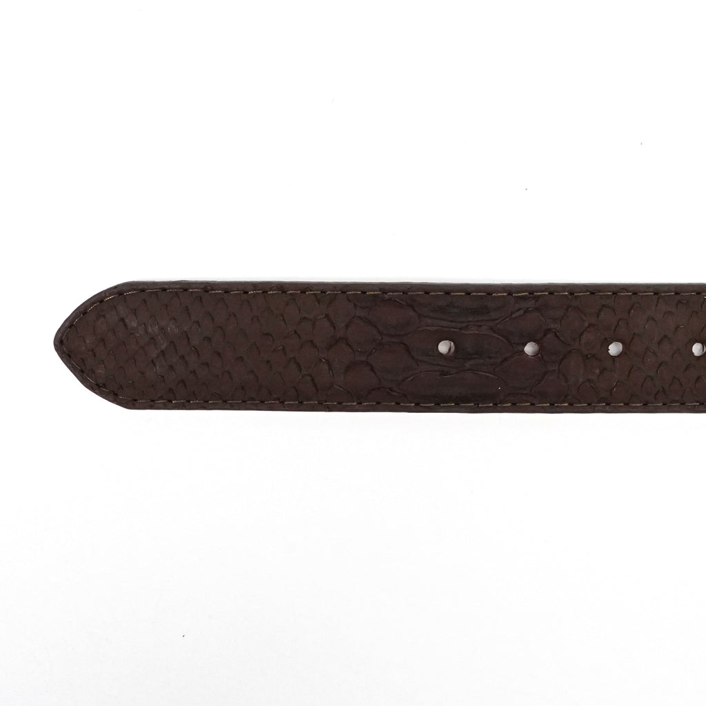 Exotic Full Quilt Python Belt - Matte Brown (C-028)