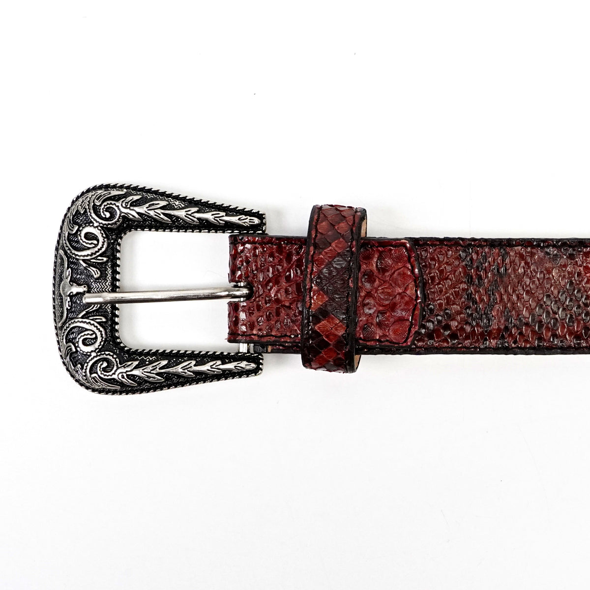 Exotic Full Quilt Python Belt - Red (C-028)