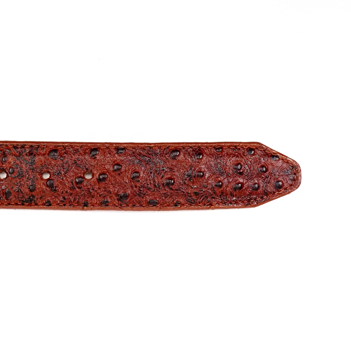 Ostrich Embossed Leather Belt - Cognac (C-IMI)