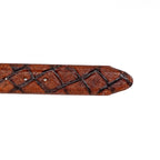 Pirarucu Fish Rustic Cognac Belt - Embossed Leather (C-IMI)