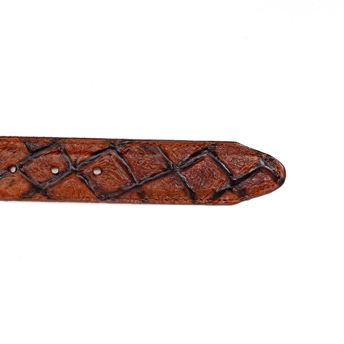 Pirarucu Fish Rustic Cognac Belt - Embossed Leather (C-IMI)