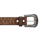 Jumbo Python Rustic Brown Belt - Embossed Leather (C-IMI)