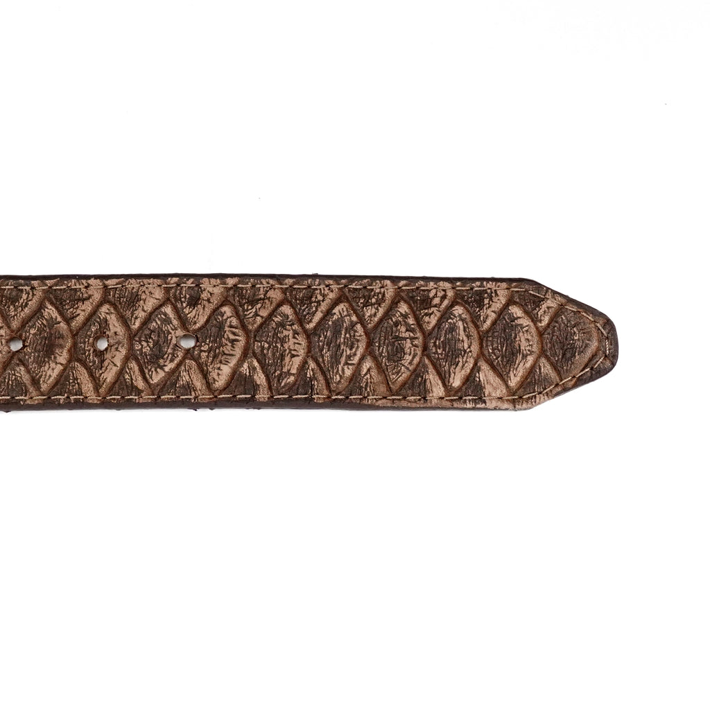 Jumbo Python Rustic Brown Belt - Embossed Leather (C-IMI)