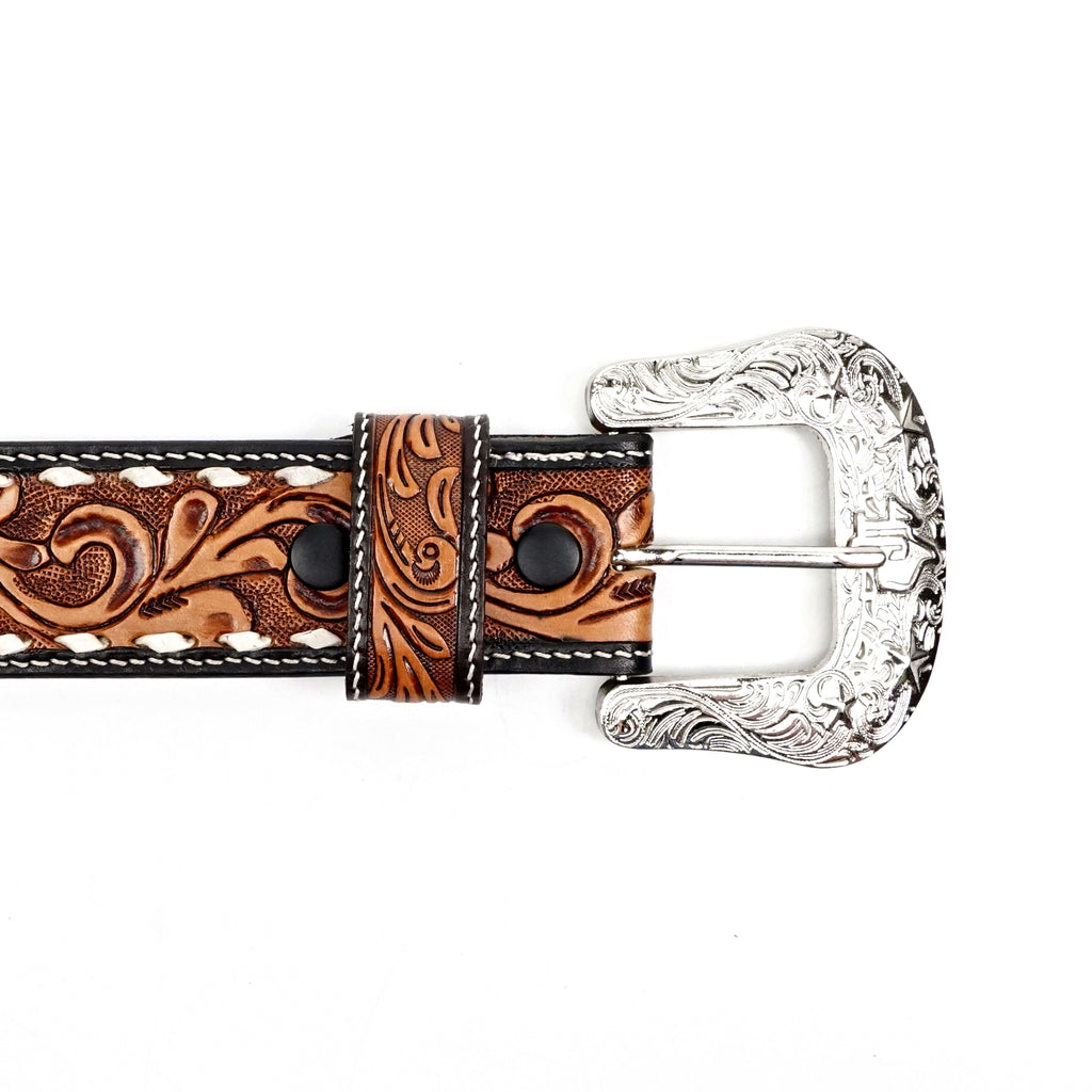 Hand-Tooled Leather Belt (B5)