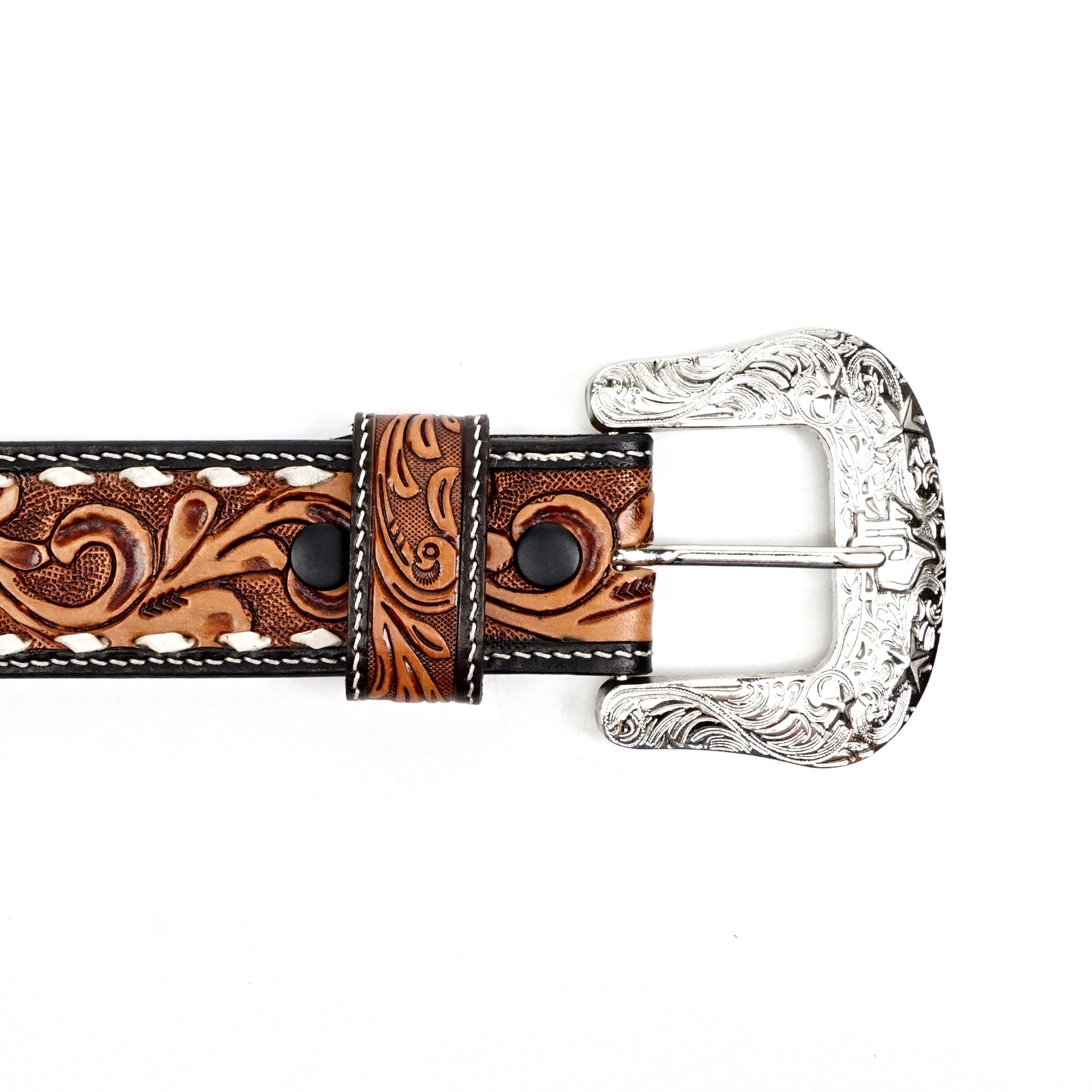 Hand-Tooled Leather Belt (B5)
