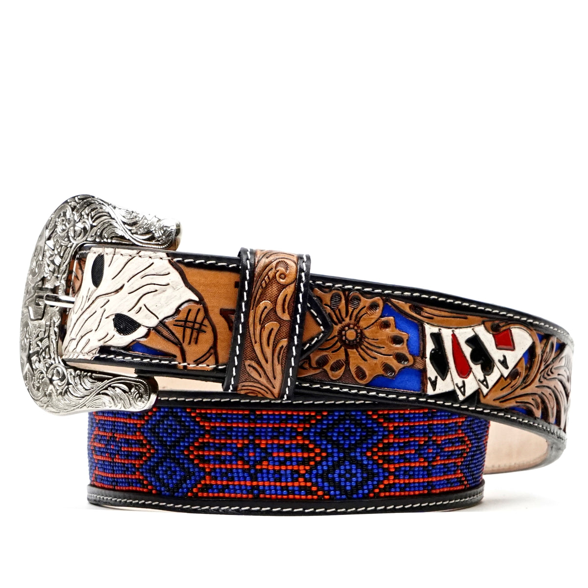 Hand-Tooled Leather Belt (B10)