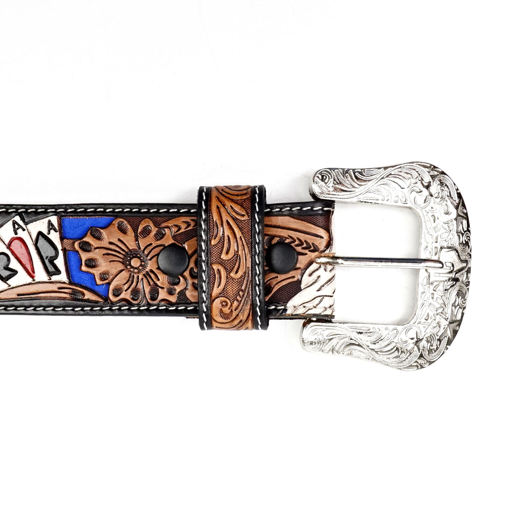 Hand-Tooled Leather Belt (B10)