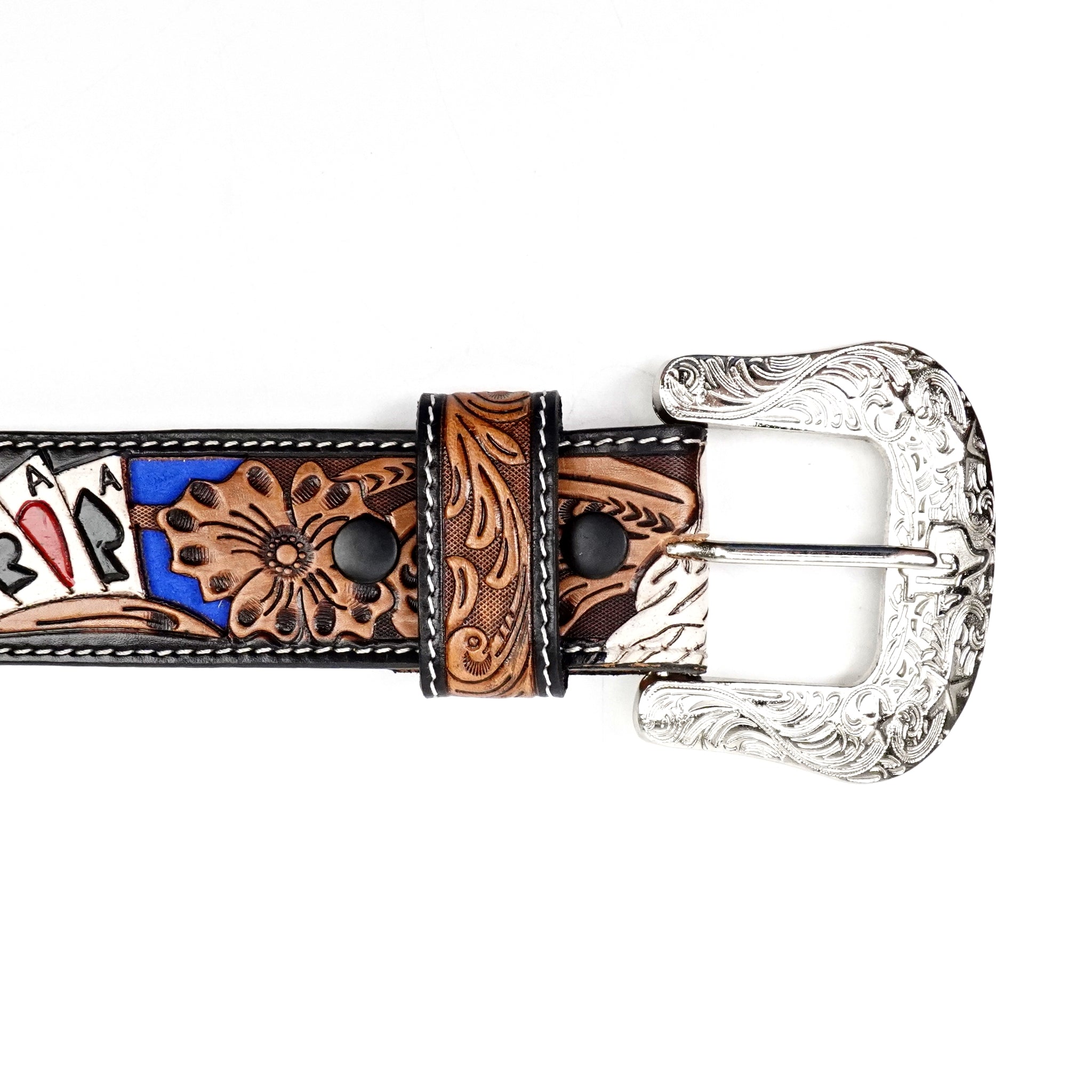 Hand-Tooled Leather Belt (B10)