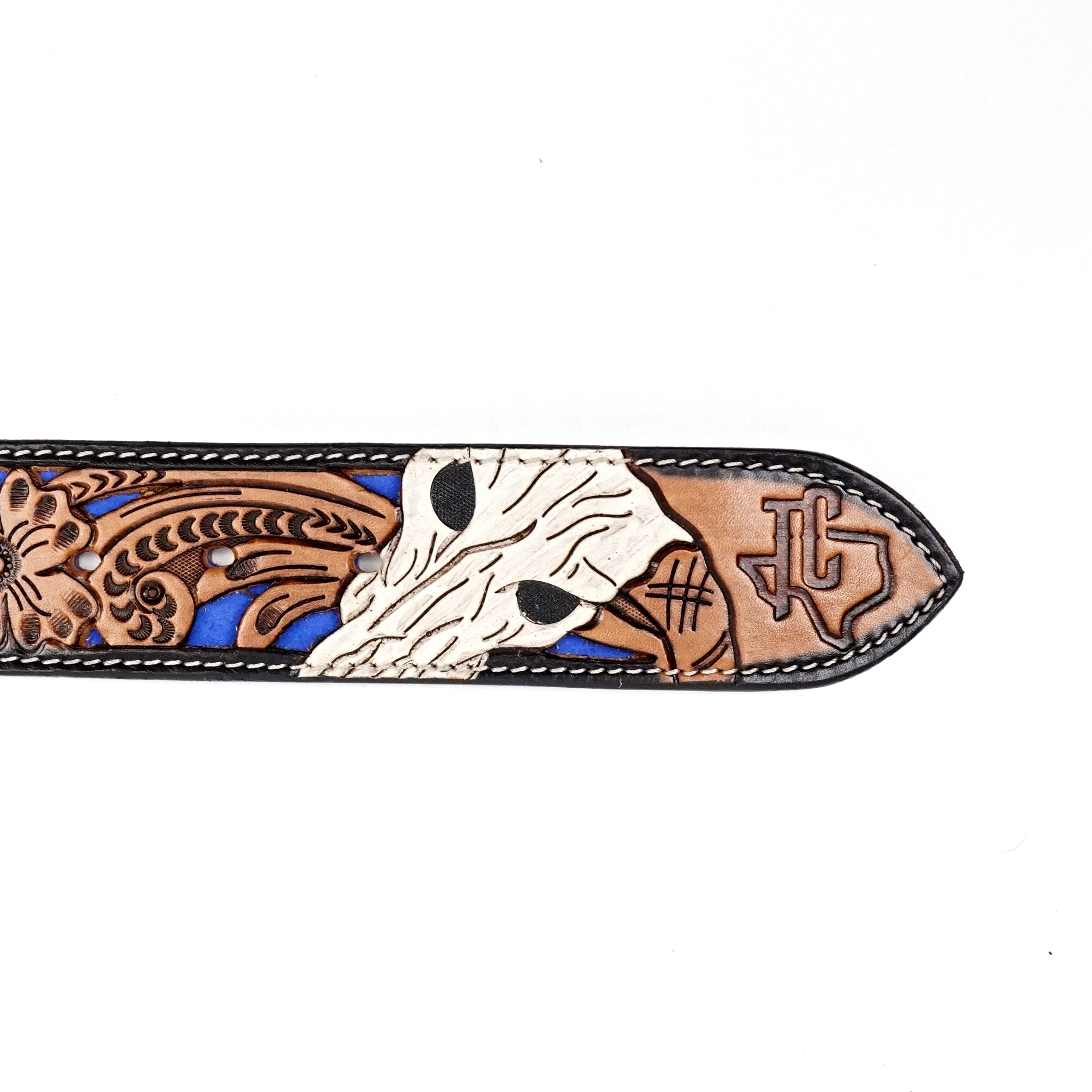 Hand-Tooled Leather Belt (B10)