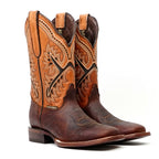 Botas de vaquero cuadradas Azkar Moka para jóvenes (E29)