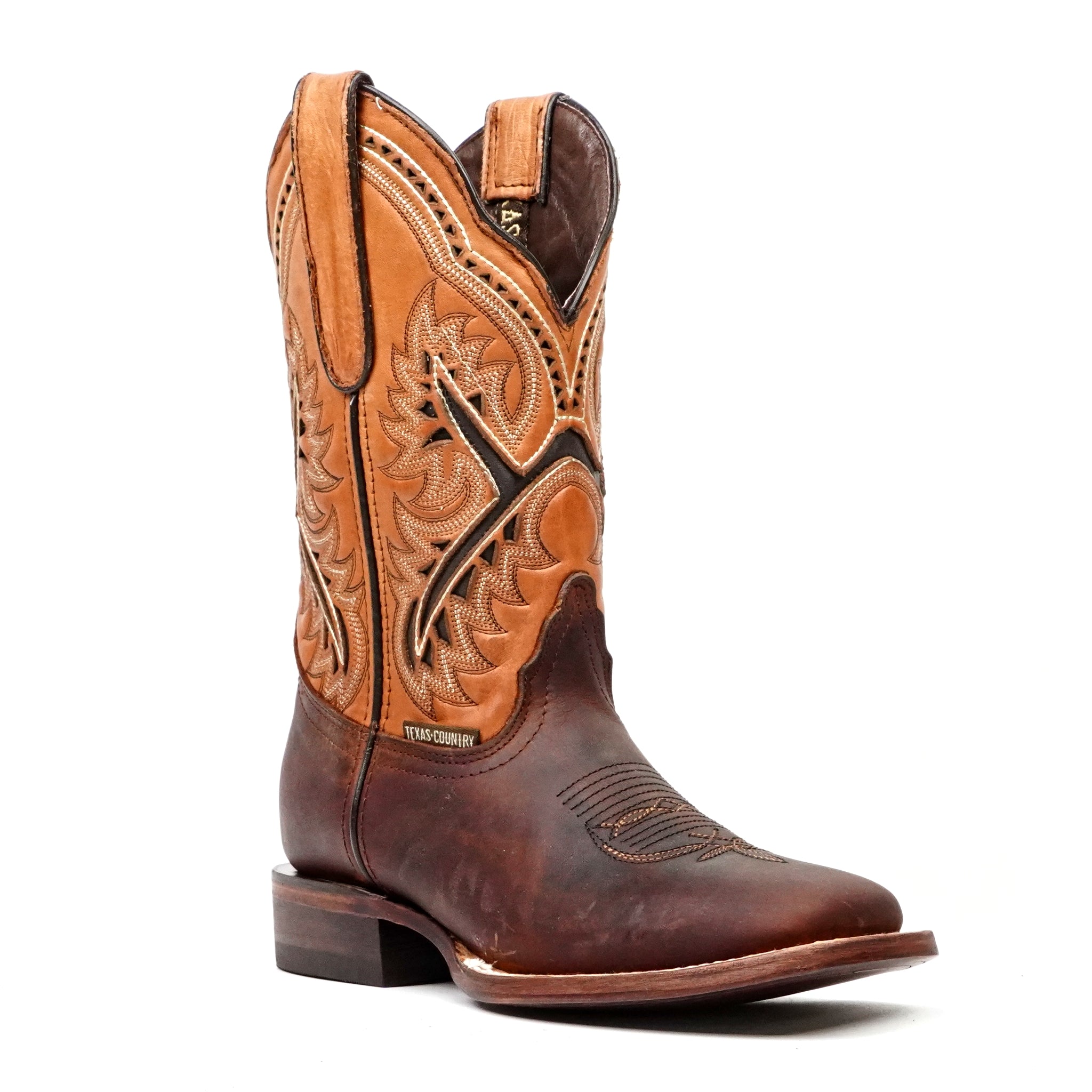 Botas de vaquero cuadradas Azkar Moka para jóvenes (E29)