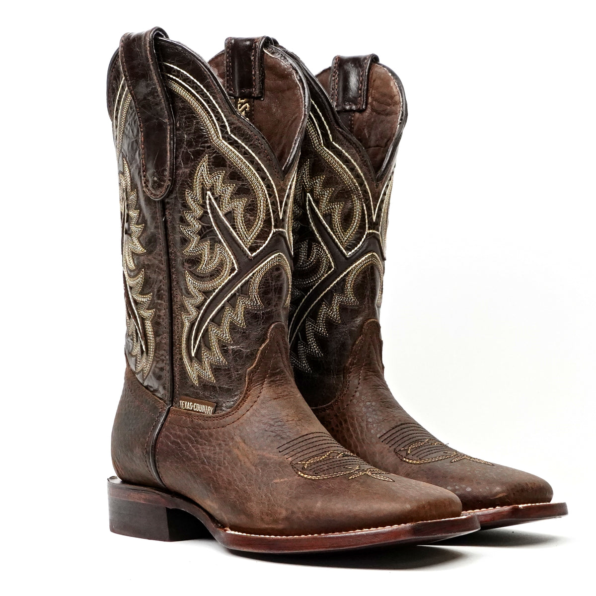 Cheyenne Choco Leather Boots (Youth) - Square Toe (E29)