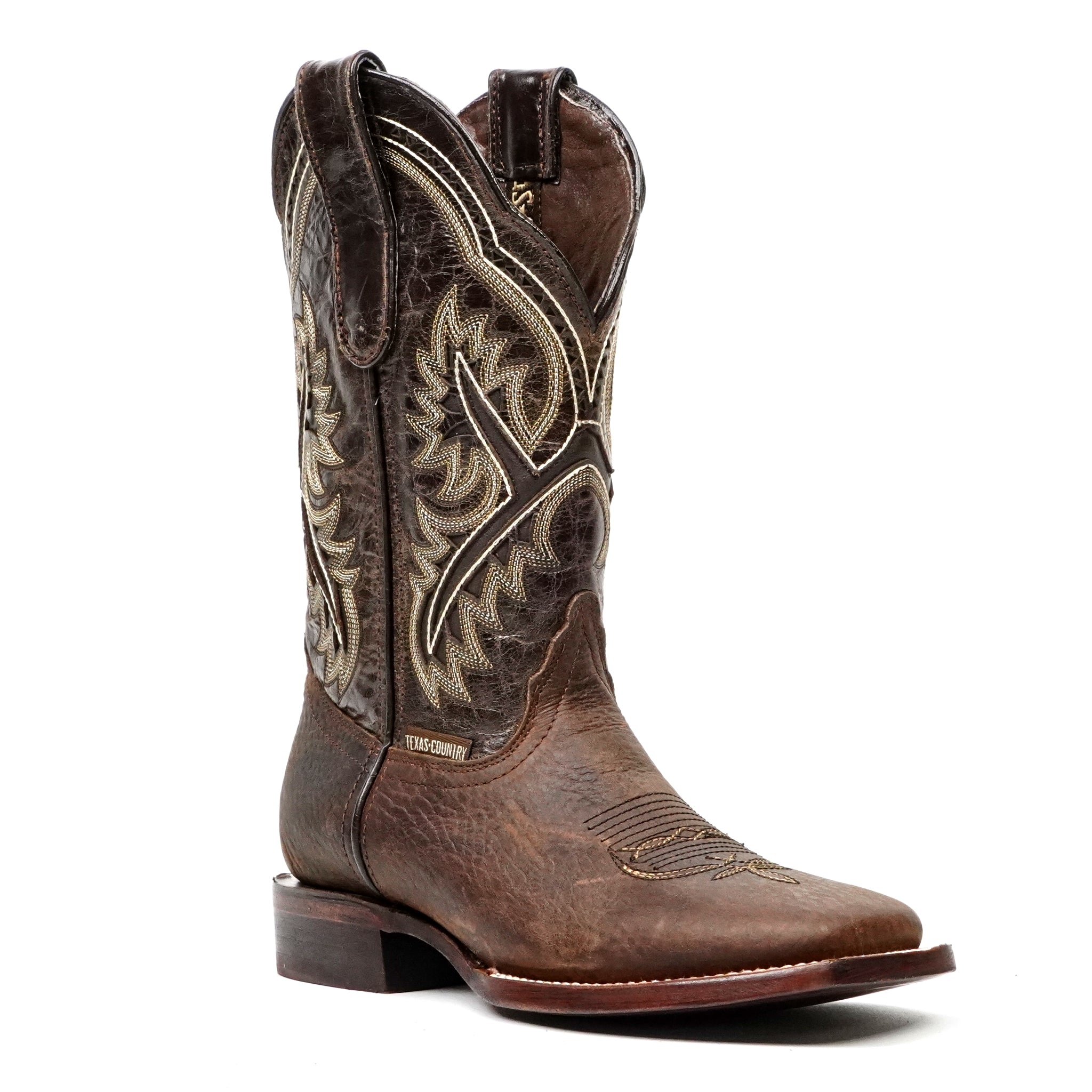 Cheyenne Choco Leather Boots (Youth) - Square Toe (E29)